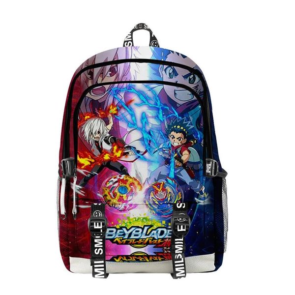 Bolsas Anime Beyblade Burst Evolution hombres mujeres mochila tela bolso escolar Oxford estilo 3D adolescente niñas niño bolsa mochila de viaje