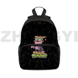 Sacs Anime mon chant monstres jeu 3D sacs à dos mignons petit Bookbag 12/16 pouces sac à dos maternelle mode femmes toile sacs d'école