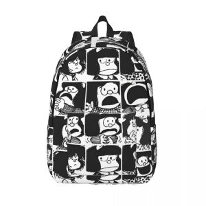 Tassen anime plaid mafalda deken laptop rugzak mannen vrouwen casual bookbag voor universiteitsschool student quino schattige kawaii tas