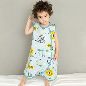 Sacs Baby Sleeping Sac Vest Cartoon Soft Infantil Printemps Été Coton Toddler Sleep Sack Kids Slaapzak Bed Children Enfants Pyjamas