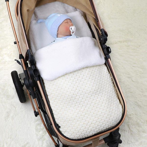 Sacs Baby Sleeping Sacs Enveloppes Fashion Fashion Solide Tricoted New-Bborn Anisexe Swaddle Wrap Sleep Sack Foot