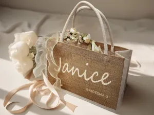 Tassen vrijgezellenfeestje Geschenktas aangepaste jute tas voor meisjes bruidsmeisjes strand tote buiptas tassen bruid bruid aangepaste tassen