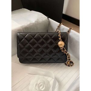 Tassen rugzakstijl 2020 NIEUW CF WOC GOUD BALL Black Litchi Cowhide Sheepskin Diamond Patroon Classic One Shoulder Crossbody Chain Bag