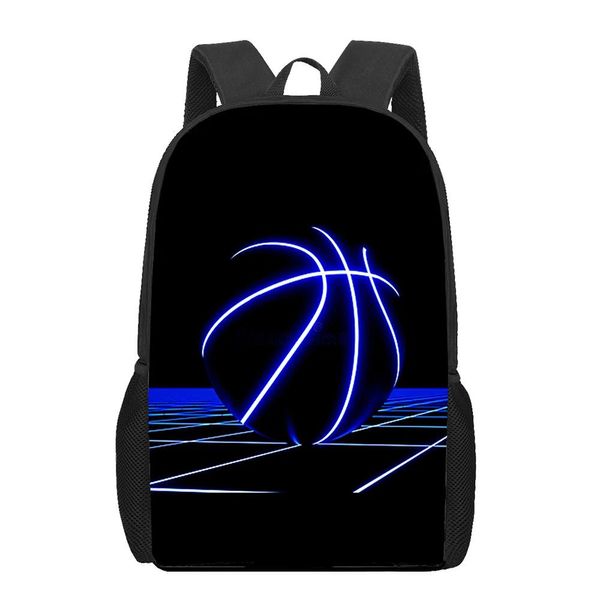 Bolsas Mochilas escolares con estampado de baloncesto para niñas y niños, mochilas estampadas para niños, mochila para estudiantes, bolso de hombro para niños, hermosa mochila