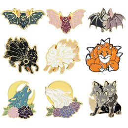 Sacs Bat Brooch Wolf Brooch Fox Brooch Animal Broche Bat Wolf Snake Fox Vêtements ACCESSOIRES