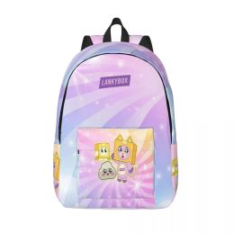 Sacs beaux sacs de filles roses Lankybox pour garçons pour garçons pour enfants sacs d'étudiant sacs d'école sacs de jour sac à maternelle préscolaire sac avec poche