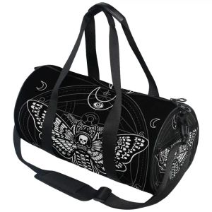 Sacs Black Skull Moth Duffel Sacs Magic Skulls Sports Sac Gym Sac de voyage Sacs de nuit pour hommes Femmes Duffel Sacs pour voyager