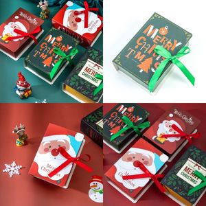 Bolsas Forma de libro Feliz Navidad Cajas de dulces Caja de regalo de Papá Noel de Navidad Navidad Natal Noel Suministros de decoración para fiestas 4 estilos