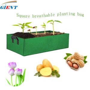 Bolsas Bolsa de cultivo de tela cuadrada transpirable Bolsas para macetas Bolsa para plantar en el jardín Bolsa para plantar vegetales Maceta con asas para plantar