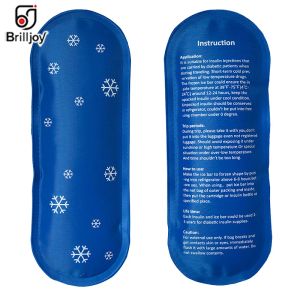 Tassen Brilljoy pijnen EHBO -AID BLAUWE ICE GEL 3PCS VOOR DIABETISCHE INSULINE KOELER PACK TAG IN KOEL DOOS GEL NYLON IJSAG KRIJKT