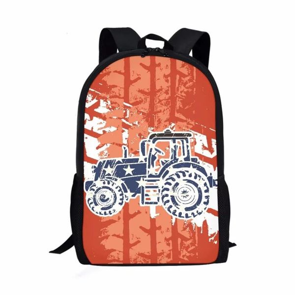 Bolsas con estampado de camión de granja de dibujos animados para niños, estudiantes, mochila escolar, bolsa de libros para niñas y niños, mochila informal diaria, mochilas de viaje