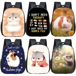 Sacs Cartoon Hamster / Pet Guinée Pig Print Backpack pour 36 ans SCHOOLS MINDES SCHOOLS Boy Girl Kindergarten Baby Toddler Bookbag