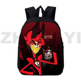 Sacs Cartoon Hazbin School Sac à dos Men 3D Anime Hotel Bookbag 12/16 pouces Enfants Study Satchel Rucksack Kindergarten Sac à bandoulière