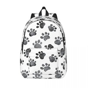 Sacs Cat Paw Print Canvas Sac à dos pour garçons Girls Girls Dog Paws Imprimés École Sac de voyage Femme Men Bookbag s'adapte à un ordinateur portable de 15 pouces