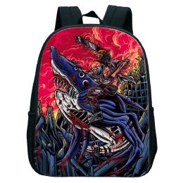 Sacs Chainsaw Man Child Schoolbag Harajuku Anime Girls Bagpack Japonais Comic12 pouces Boys Satchels Cartoon Chainsaw Man