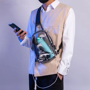 Tassen Clear Sling Bag PVC Crossbody Schoudertassen Transparant Casual Chest Phone Pouch voor vrouwelijke mannen