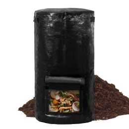 Sacs Sac de compost de cour de jardin pliable 34 gallons collecteur de déchets de fermentation organique environnemental sacs réutilisables composteur avec couvercle