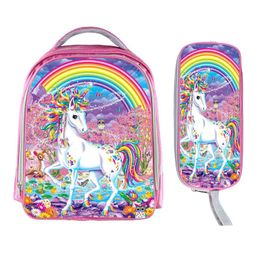 Bolsas Mochila colorida con forma de libro de unicornio y arcoíris, mochila escolar para niñas, mochilas escolares con corona, mochilas para niños para niñas adolescentes, el mejor regalo