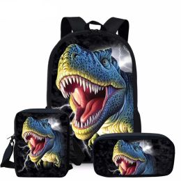 Sacs cool 3d dinosaur kids sac à dos ensemble pour adolescents garçons filles pack pack étudiant sacs scolaires sacs bagpack enfants sacs de livres sacs scolaire