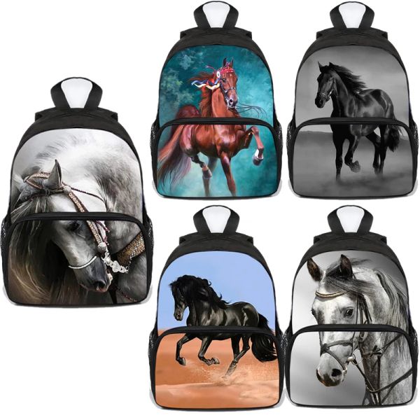 Sacs Cool Animal Horse imperméable Sac à école Boys Unicorn Print Sacs Sacs d'école pour Girls ordinateur portable Toard Bandbag Bookbag Book