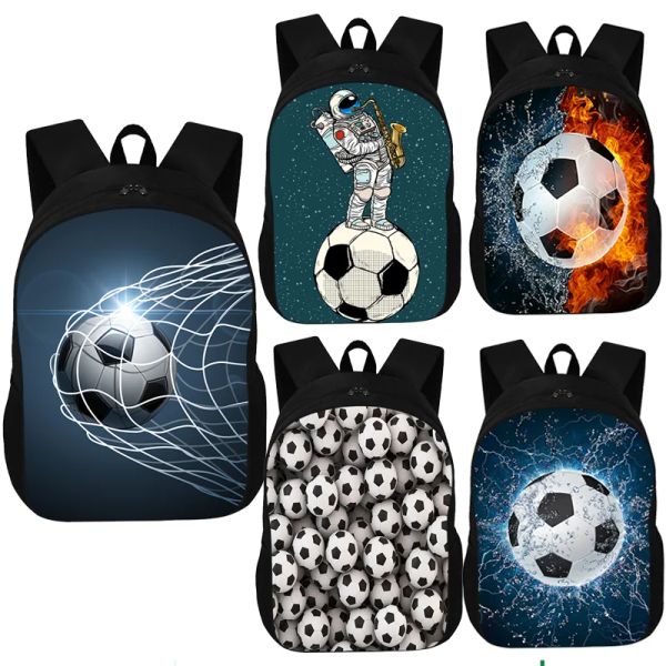 Sacs Cool Footbally / Soccerly Print Backpack Boys Boys Girls Largecacity Sacs Sacs pour enfants