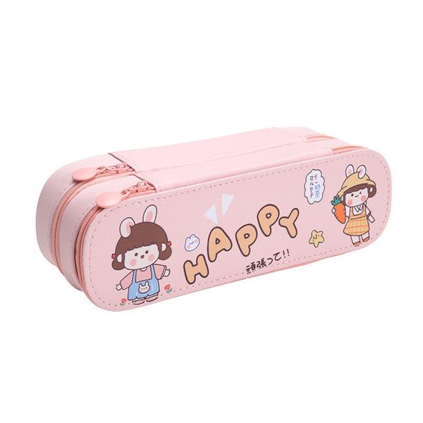 Sacs Creative Cartoon Cute Doubleeryer crayon crayon Ins Grand capacité PU PAPELERIE BOX ÉTUDICE SCHIEL SAUCH