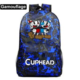 Sacs Cuphead Mugman Élèves Sacolbag Sac à dos pour filles garçons mochila adolescents de voyage cool knapsack enfants sac à dos