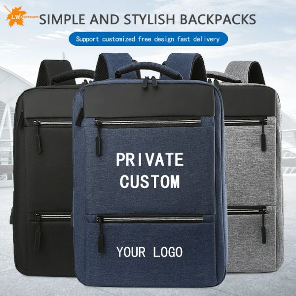 Sacs Custom sac à dos en gros avec votre logo Boy and Girl School Sac Business Travel ordinateur portable Personalizada Imprimé Nom de la photo bricolage