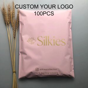 Sacs Courier personnalisé Poly Mailers Sacs Sacs Emballage pour les petites entreprises Enveloppes en plastique Pink Enveloppes en plastique