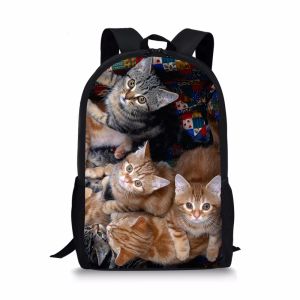Tassen schattige dieren kat afdrukken schooltassen voor meisjes jongens kinderen