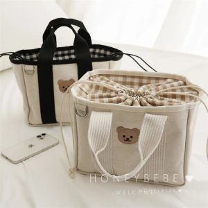 Sacs Bag de maternité d'ours mignon pour bébé couches coréen matelaste maman sac de maternité de maternité avec bagages de toilette Mom Travel Tote
