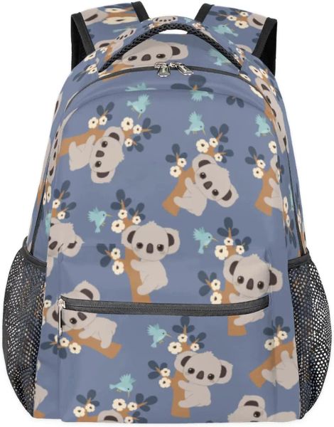 Bolsas lindo mochila de la escuela koala para niños niñas chicas, mochila de viajes de flores de pájaros bolsas escolares livianas