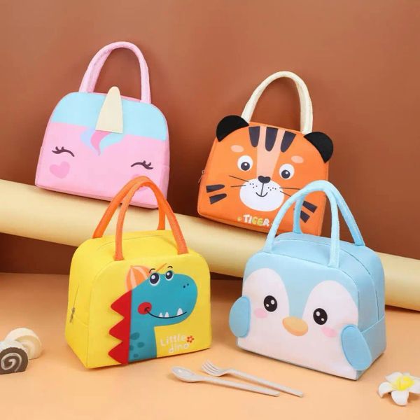 Bolsas lindo bolso de almuerzo dibujos animados de bento bolsas pequeñas aisladas termales para niños bocadillos para niños bocadillos de almuerzo