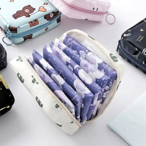 Sacs mignons de rangement de serviette hygiénique Sac de stockage de tampon organisateurs de stockage dessin animé mini sac de maquillage filles organisation de stockage de serviette hygiénique