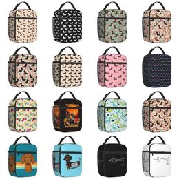 Sacs Dckhund Sausage chien Resse carot Lunch Box Femme Puppy Lovers Thermal Cooler Food Isolate Lunch Sac Sac École Étudiant