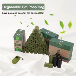 Sacs Sac de merde de compagnie dégradable Sac à ordures portables Biodégradable Sac à déchets pour chiens Supplies de marche du distributeur de pick-up arrondi pour chat