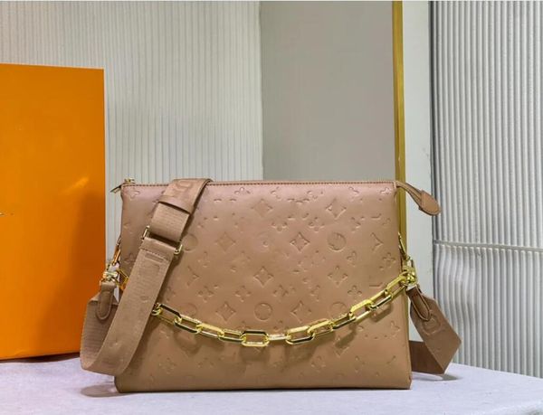 Bolsas Diseñador Bolso de mujer Bolsos de lujo Bolsos de cinturón Coussin PM Crossbody Cadena de oro Totes Bolso Monedero Bolsa Ancha Correas extraíbles Carteras 3 compartimentos interiores 26 cm