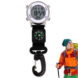 Sacs Clip numérique Watch Clip résistant à l'eau sur Digital Carabiner Watch Backpack Pocket Watch Day Day Calendrier Alarm LED