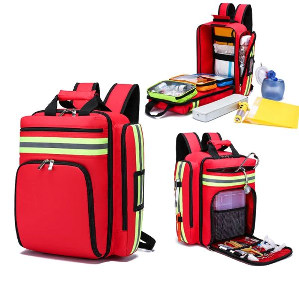 Bolsas Bolsa de desastres Bolsa de primeros auxilios Mochila de rescate de emergencia Gran capacidad Kits de supervivencia de almacenamiento clasificado Organizador médico