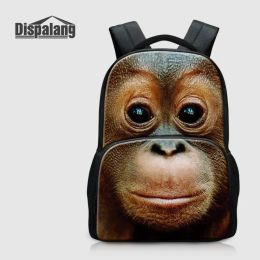 Tassen Dispalang Large Women Men Laptop Backpacks College Book Bag Animal Diry Travel Notebook Backpacks Orangutan School Bag