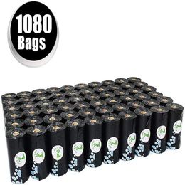Sacs sacs de caca pour chiens Earthriendly 1080 compte 60 rouleaux de caca non parfumé Sacs de caca