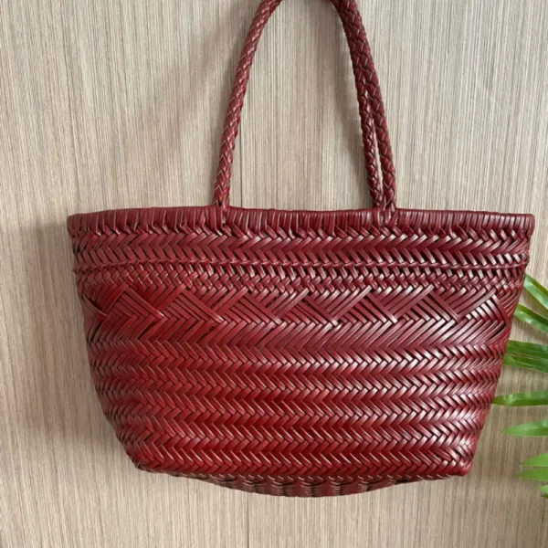 Bolsas Dragón Difusión Difusión Fresión Cesta de vegetales tejidos Bolso de cuero Venta de mano de damas hechas a mano