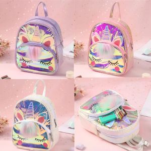 Bolsas Dream Laser Unicornio Niños Pequeños mochilas para niños TPU Gradiente Escuela Kawaii Bolsas Girl Princess Mochila en Kindergarten