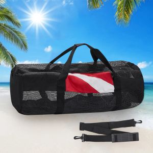 Sacs de plage de plongée Extra larges, fourre-tout Portable en maille avec bandoulière réglable, organisateur d'équipement de plongée en apnée