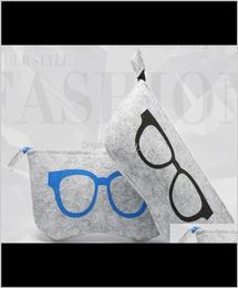 Sacs Lunettes Accessoires de mode Livraison directe 2021 Étui à fermeture éclair dénudé Portable Étuis à lunettes mignons Conteneur de voyage Soins des yeux Su2761282