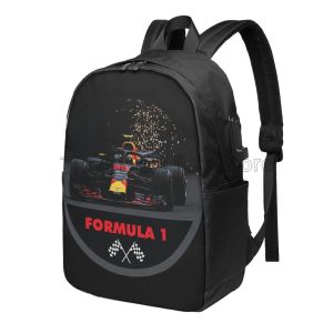 Sacs F1 Racing Car ordinateur portable sac à dos 17 pouces de voyage de la mode sac à dos sac à dos de bands de travail d'ordinateur de commerce unisexe avec port USB