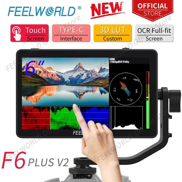 Sacs Feelworld F6 Plus V2 6 pouces caméra DSLR moniteur de champ 3D Lut écran tactile IPS FHD 1920x1080 prise en charge de la mise au point vidéo 4k HDMI