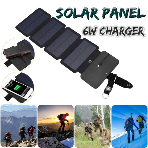 Bolsas plegables Panel solar al aire libre Cargador portátil 5V 2.1A USB SALIDA DE PROPIA Campamento Fuente de alimentación de viajes para teléfonos inteligentes para teléfonos inteligentes
