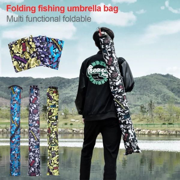 Bolsas Bolsa de almacenamiento de Bolsa de caña de pescar multifuncional portátil plegable, bolsa de almacenamiento de aparejos de pesca, accesorios de equipo de pesca de gran capacidad