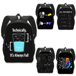 Bolsas para la fórmula matemática Ciencias Funny Funny Algebra Escuela Ecuación Mochilas Niños Adolescentes Humor Daypack Libro de estudiante Geométrico Upwiv